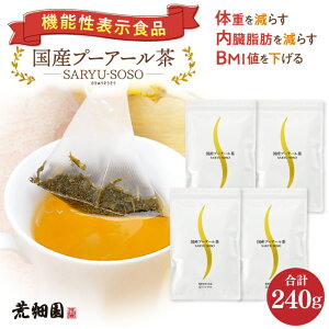 機能性表示食品　プーアール茶 プーアル茶 マグカップ用 国産 ダイエットプーアール茶 (2g×30ヶ×4袋 マグカップ用) 送料無料 メール便 ダイエット茶 ダイエットティー お茶 緑茶 プアール茶 ティーパック 静岡茶 お土産 静岡