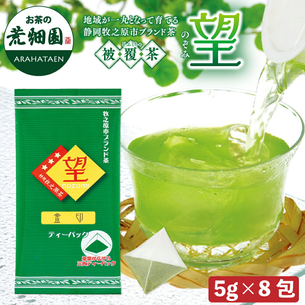 2025年度産 静岡深むし茶 望 金印ティーパック(5g×8ヶ入) 水出し緑茶 水出し茶 冷茶 お茶 緑茶 ティーパック 水出し 日本茶 煎茶 ティーバッグ 緑茶 お茶 日本茶 荒畑園 ギフト プレゼント 新茶 2025