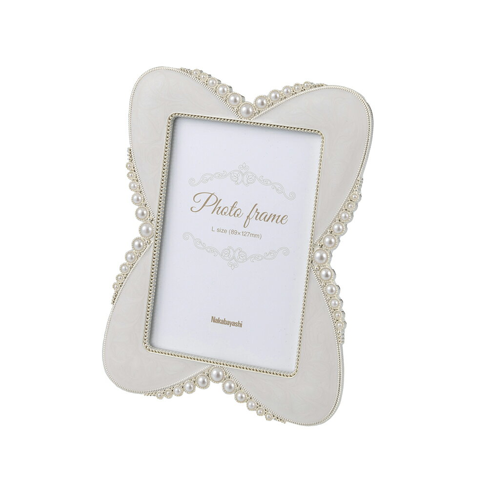 ナカバヤシ フォトフレーム／金属製／チョウ／L／ホワイト F-TA-113-L-W