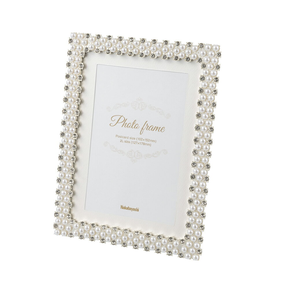 ナカバヤシ フォトフレーム／金属製／ジュエル／2L・KG／ホワイト F-TA-114-2LKG-W