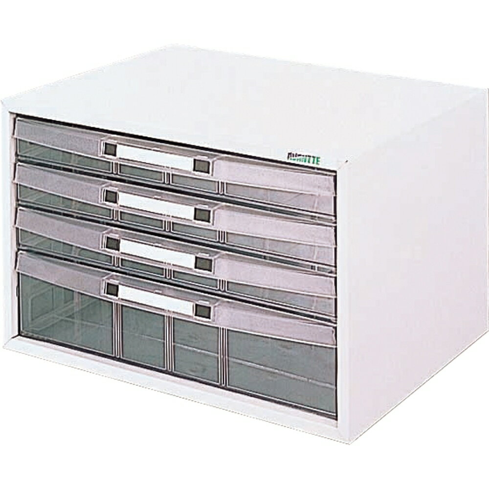 ナカバヤシ アバンテケース　A4　横型　4段　シロ／W341×D268×H218 AL-W4-W