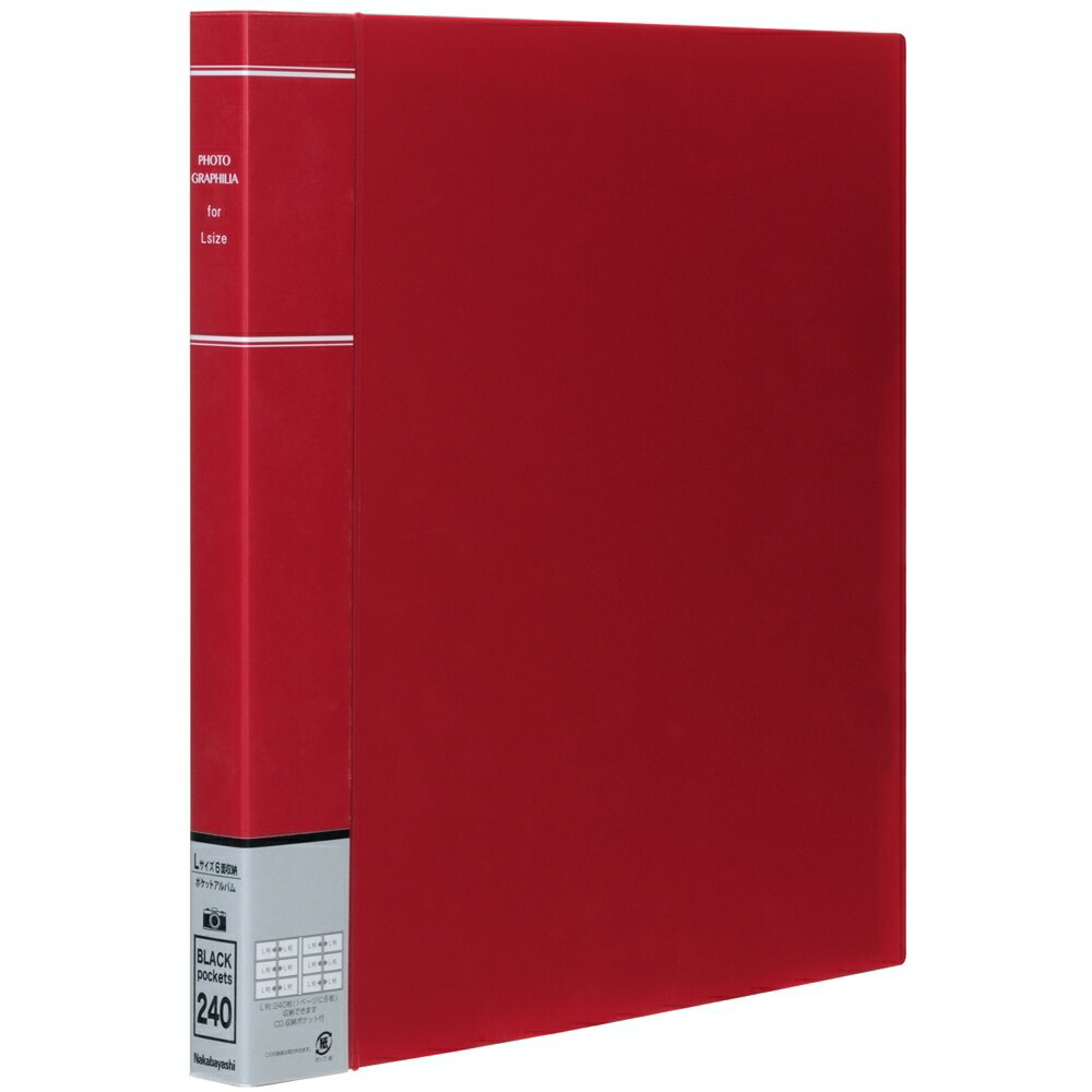 ナカバヤシ フォトグラフィリアL判3×2／240Pレッド PH6L-1024-R
