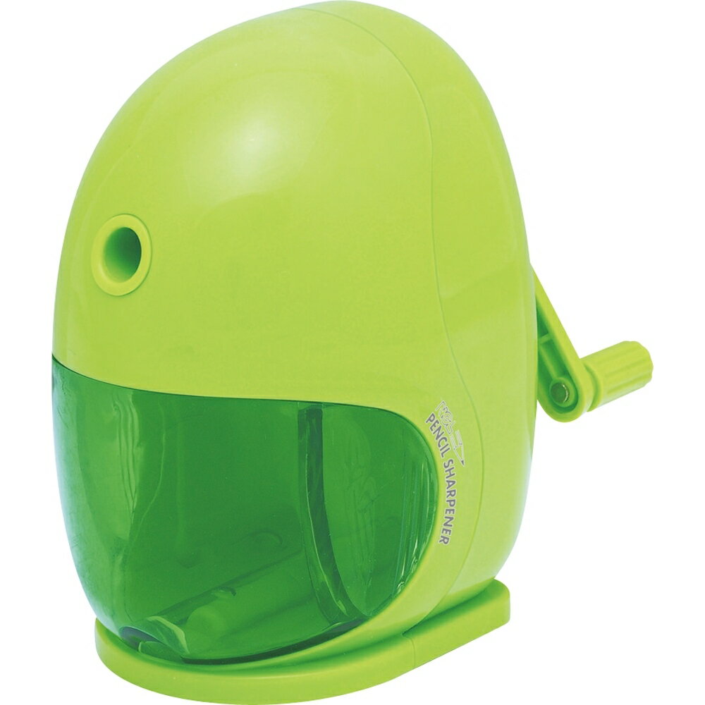 押さえやすくて、手にフィットする卵型フォルム。●押さえやすいカタチ。●指を挟む心配がありません。●鉛筆を差してハンドルを回せば簡単に削れます。●短い鉛筆でもしっかり削れます。