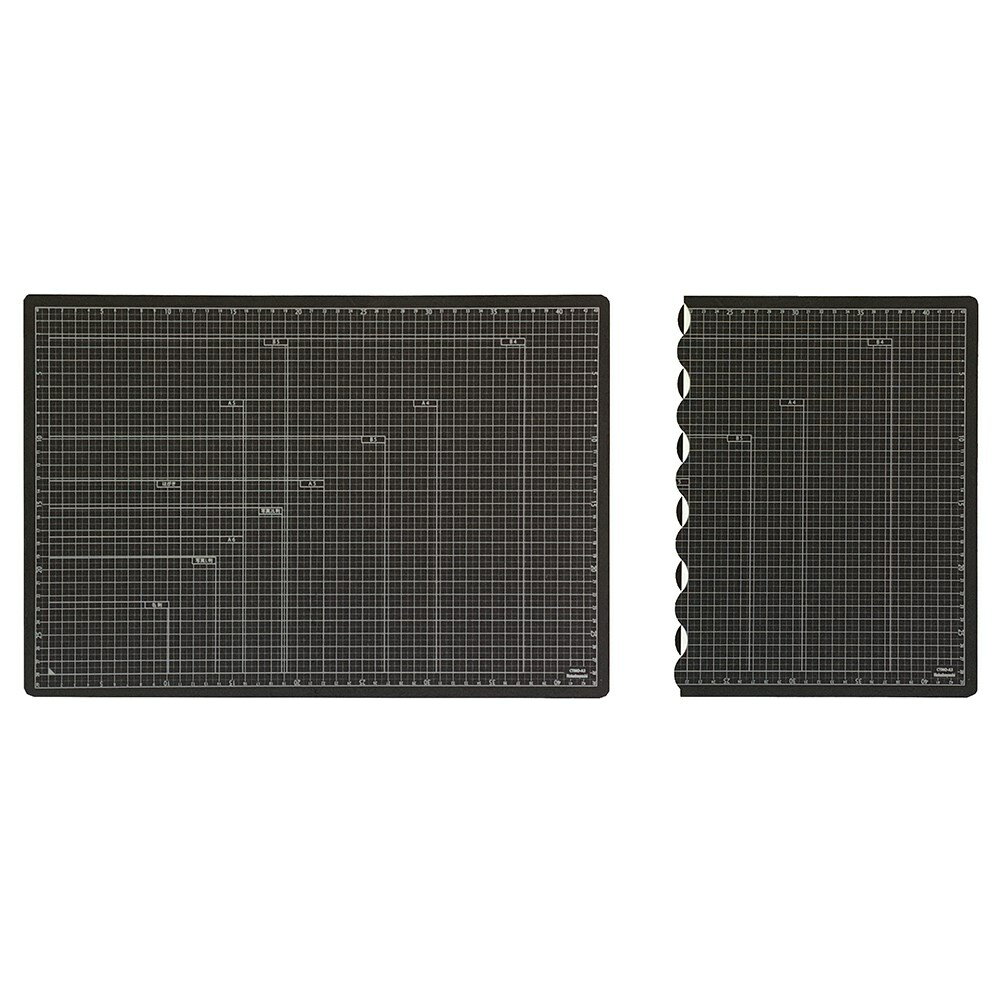ナカバヤシ 折りたたみカッターマット両面粘土板A3／ブラック CTMO-A3W-D