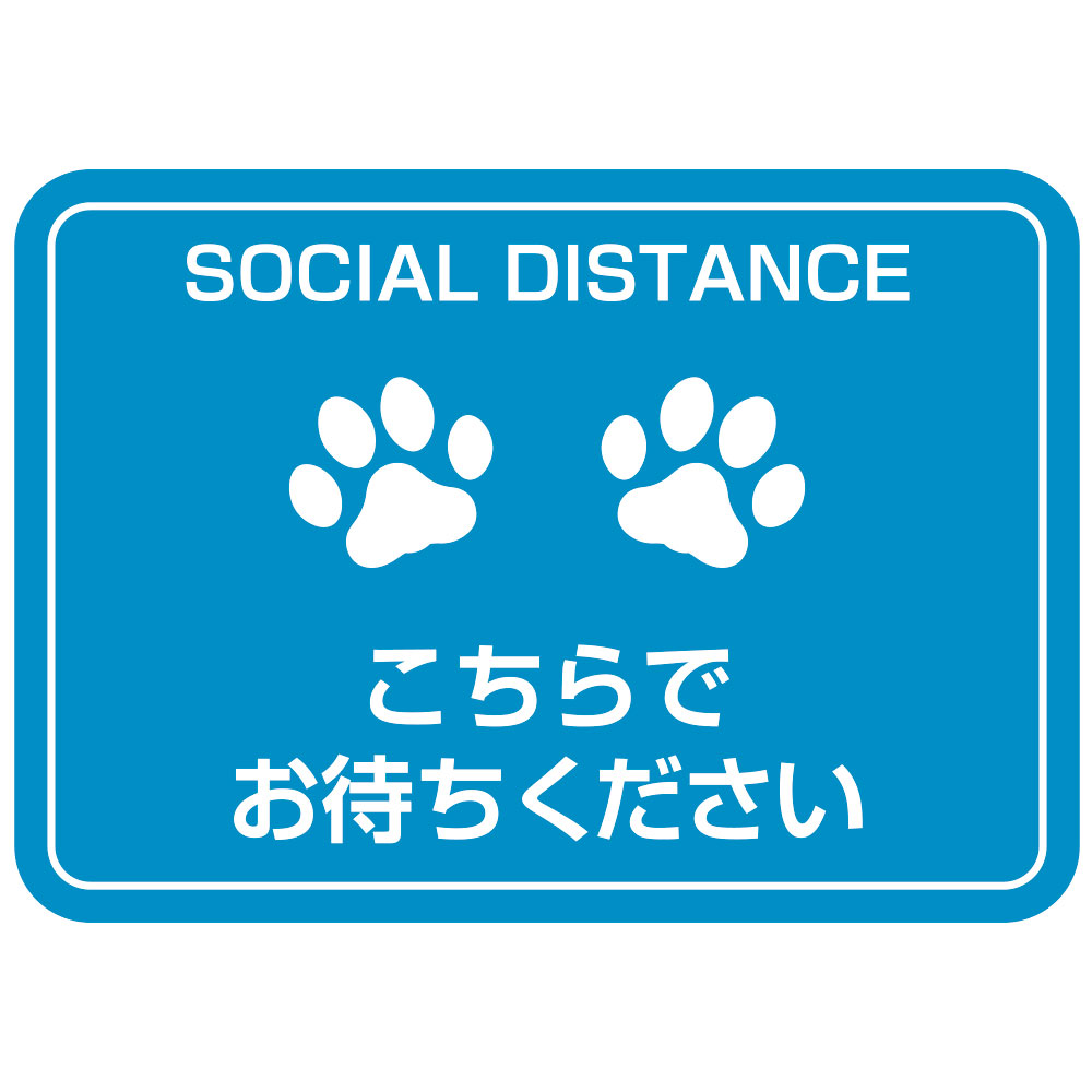 Rakuten - ナカバヤシ ソーシャルディスタンスステッカーA3ネコ−ブルー SDS-A3N-B