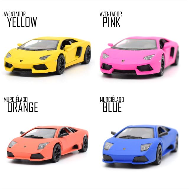 【選べる4カラー】ランボルギーニ アヴェンタドール ムルシエラゴ LAMBORGHINI AVENTADOR MURCIELAGO ルバック式 ミニカー ダイキャストカー Kinsmart キンスマート社製