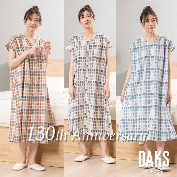 創業130周年アニバーサリーチェック柄　 半袖ホームドレス　レディース 日本製 夏 ブランド 母の日 敬老の日