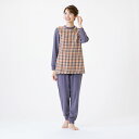 【DAKS】ダブルジャガード起毛チェック レディス 上下セット 部屋着
