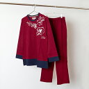 【DAKS】ダブル天竺 花柄 プリント パンツ 無地 レディース 上下セット 日本製 パジャマ ルームウェア 部屋着 ベーシック 春 秋 長袖 パジャマ ルーム...