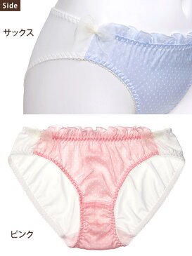 ピンドット柄 ショーツ【dreamy diary/ドリーミーダイアリー】(レディース/インナー/肌着/下着/デシン/サテン/かわいい/おしゃれ/ノーマル/フリル/水玉) バーゲン