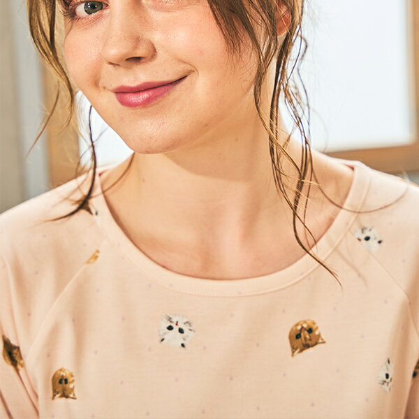 【PAUL&JOE PARIS room wear】ヌネット&ジプシードット柄 綿スムースロンT レディース 春 夏 秋 オールシーズン 綿 ギフト ガールズ ...