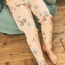 【PAUL&JOE PARIS room wear】クリザンテーム柄 綿スムースロングパンツ ガールズ 春 夏 秋 ギフト 長パン ブランド かわいい 可愛い ...