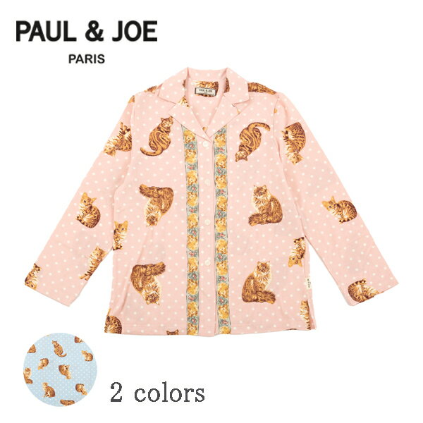 【ポイント5倍 クーポン発行】【PAUL&JOE PARIS room wear】ポールアンドジョー キャッツファミリー 2022SSコレクション テンジクニット ブラウス ロングスリーブ トップス ブラウス 日本製 春…