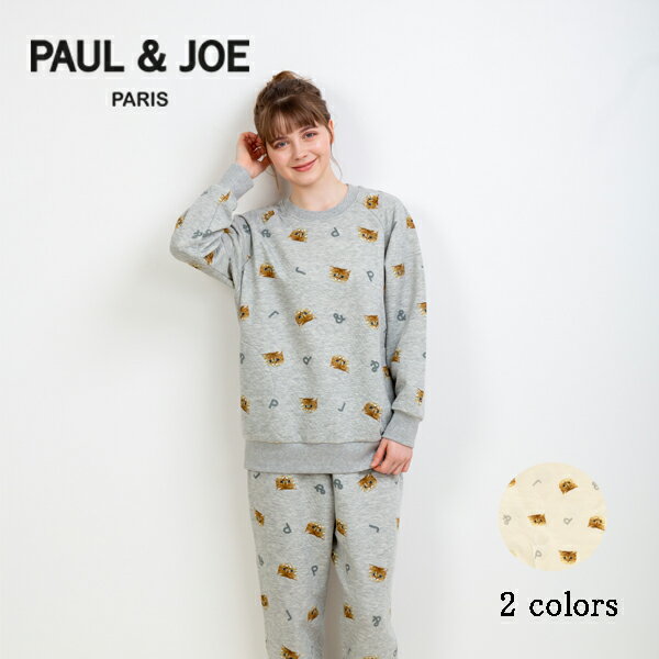 ポール & ジョー パジャマ レディース 【ポイント5倍 クーポン発行】【PAUL&JOE PARIS room wear】ポールアンドジョー ルームウェア ヌネット＆ロゴ プリント 接結キルト プルオーバーニット