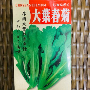 大葉春菊 種 小袋詰20ミリリットル 厚肉大葉でやわらかく鍋物に最適