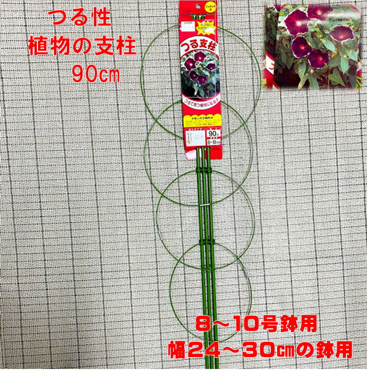 つる支柱 高さ90センチ8〜10号鉢用 朝顔 クレマチス つるバラ きゅうり エンドウなどのつる性植物の誘引に ワンタッチで開くので楽に設置できます 行灯 支柱