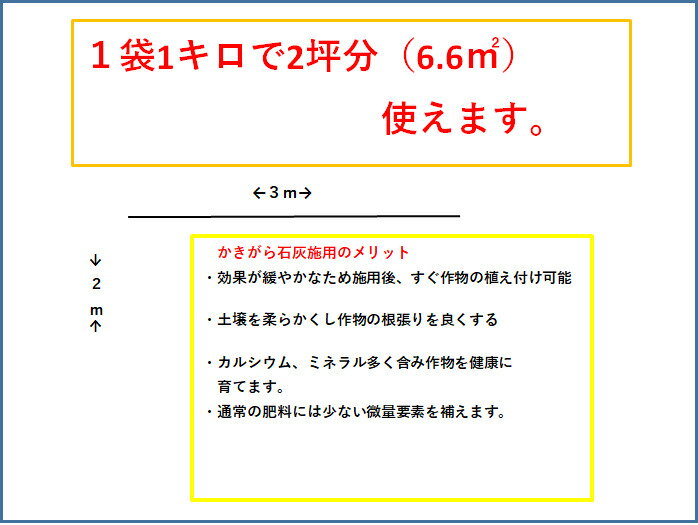 かきがら石灰 5キロ 栽培面積10坪分（約33平方メートル）カルシウム・ミネラルを多...