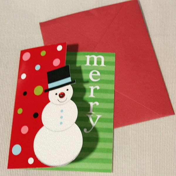 クリスマスカード「レッドスノーマン」【グリーティングカード・ギフトカード・メッセージカード・greeting card mes…