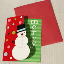 クリスマスカード「レッドスノーマン」【グリーティングカード・ギフトカード・メッセージカード・greeting card message】【ネコポス可】