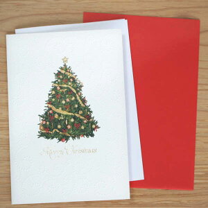 クリスマスカード「クラシックツリー」（イタリア製シンプルクールなツリーのカード)【メール便可】