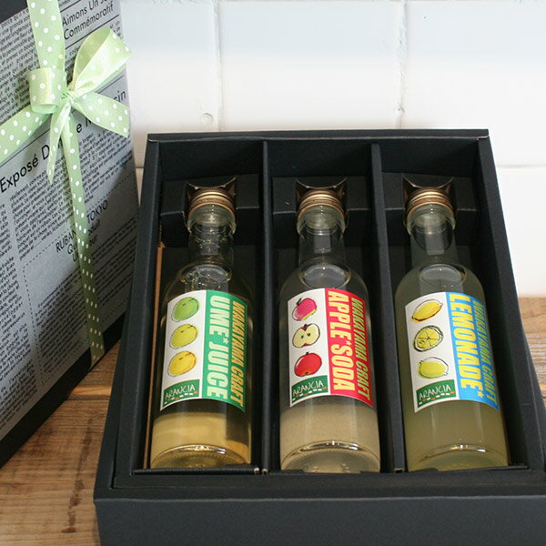 【送料込・包装のし対応ギフト】「WAKAYAMA CRAFT SODA & JUICE」3本入りギフトボックス～選べる和歌山..