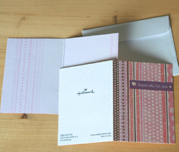 ピンクとブラウンのミニカード 【グリーティングカード・ギフトカード・メッセージカード・招待状・お祝い状・お礼状・greeting card message】【ネ...