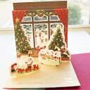 立体クリスマスカード(ミニサイズ)「キャンドルを灯したクリスマスツリー」【ネコポス可】 2025