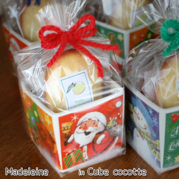 焼き菓子クリスマスプチギフト「キューブココット」～オレンジチョコレートマドレーヌと季節の柑橘フルーツを焼き込んだマドレーヌ