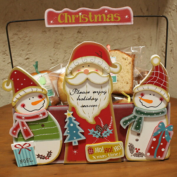 焼き菓子いっぱいのクリスマスWOOD-BOX・和歌山県産フルーツを焼き込んだ焼き菓子クリスマスギフトinサンタとスノーマンの木箱