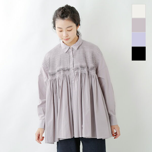 mizuiro ind ミズイロインド コットンピンタック刺繍ワイドシャツ 3-239641-ynのサムネイル