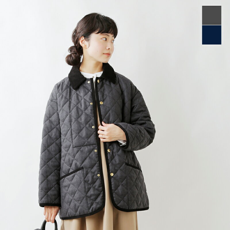 Traditional Weatherwear トラディショナルウェザーウェア サキソニー ウール キルティング Aライン コート “WAVERLY TW BF” l222apqco0317g-ms レディース