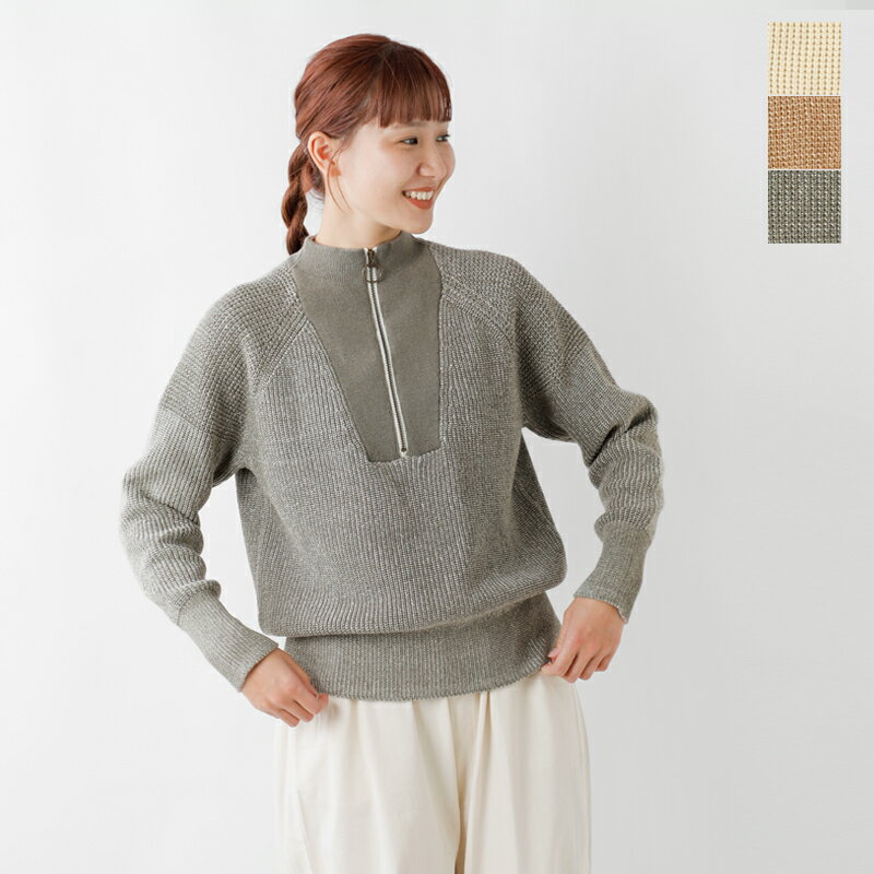 UNDYED アンダイド SALLY FOX カラード オーガニック コットン ニット ジップアップ プルオーバー “KNIT ZIPUP PO” uns23anc043-fn レディース【クーポン対象】