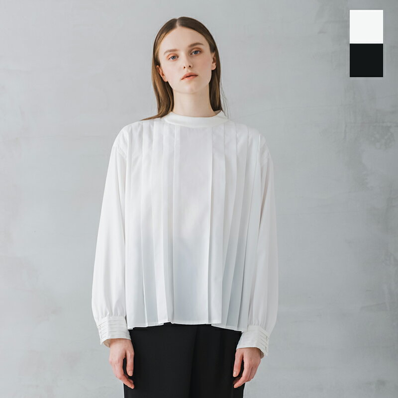 whyto ホワイト フロント プリーツ ブラウス “FRONT PLEATS BLOUSE” wht23fbl4032-ma 2024ss新作 レディース