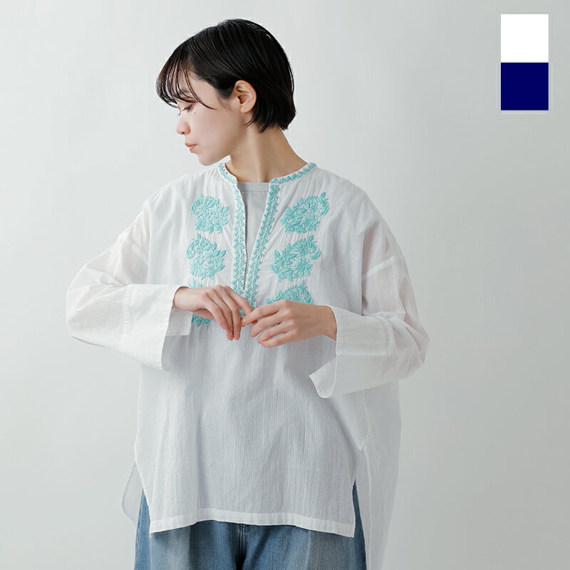 【30%OFF】ne Quittez pas ヌキテパ コットン チカン刺繍 ブラウス 010131gx2-hm レディースのサムネイル