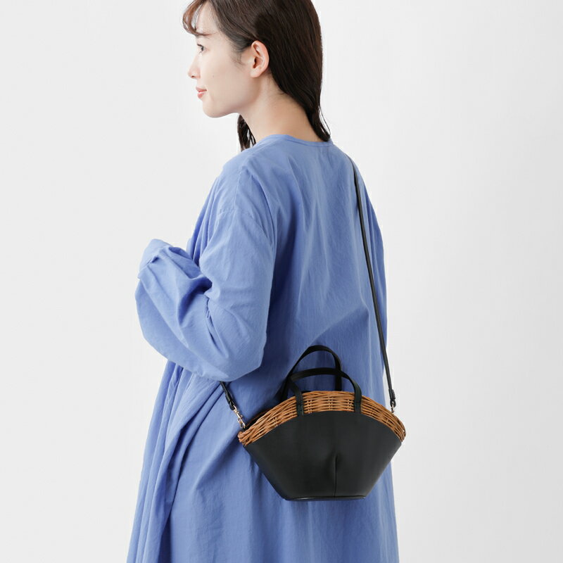 The Bagmati バグマティ ウィッカー編み ラタン × カウレザー 2way カゴバッグ bbk23-ss10-rf 2024ss新作 レディースのサムネイル