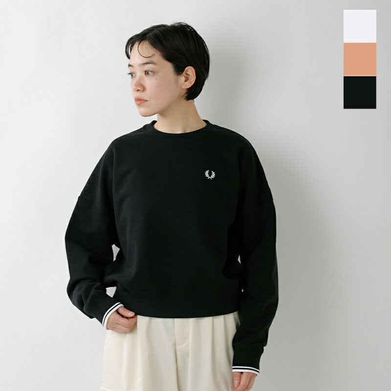 FRED PERRY フレッド ペリー コットン ティップライン スウェット シャツ-ma g5135 レディース