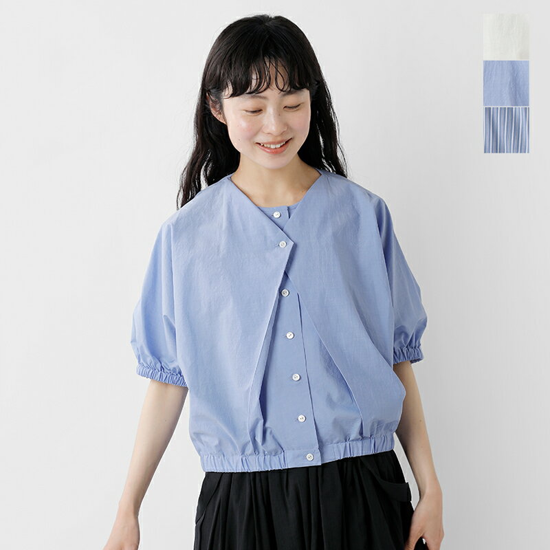 Si-Si-Si スースースー コットン レイヤードデザイン バルーン ブラウス “BALLOON BLOUSE” 2024-ss084-mn 2024ss新作 レディース