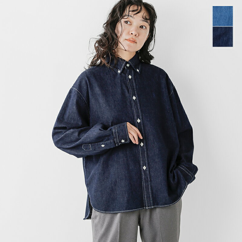 Gymphlex ジムフレックス ライトデニム ボタンダウン ロングスリーブ シャツ gy-b0198sdm-25aw-mn レディース 2025aw新作 【海外出荷不可】のサムネイル