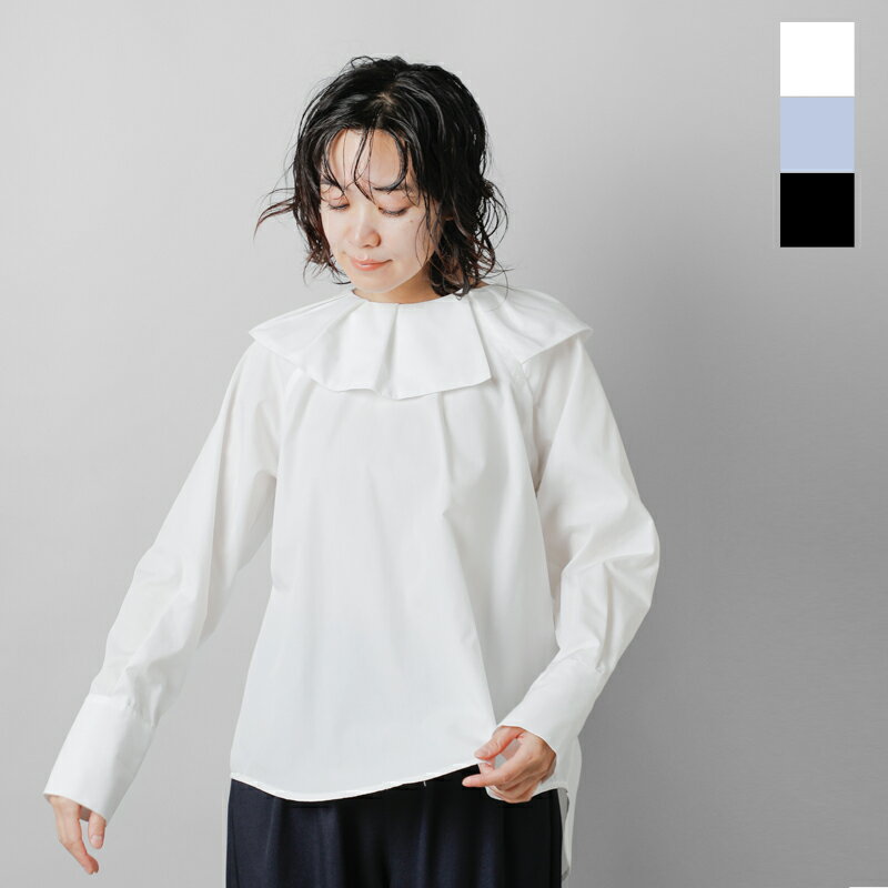 whyto ホワイト アシンメトリー カラー ブラウス “ASYMMETRY COLLAR BLOUSE” wht23fbl4033-ms 2024ss新作 レディース