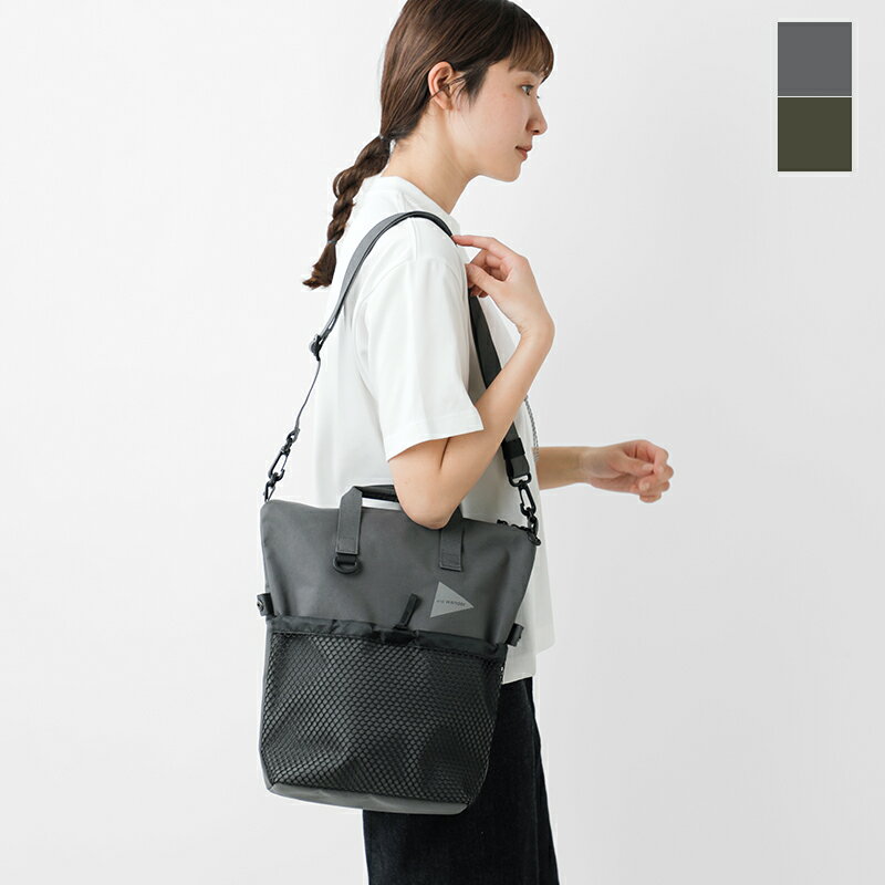 and wander アンドワンダー 防水 2way ショルダーバッグ “PE/CO 2way bag” 574-4975220-tr 2024ss新作 ユニセックス