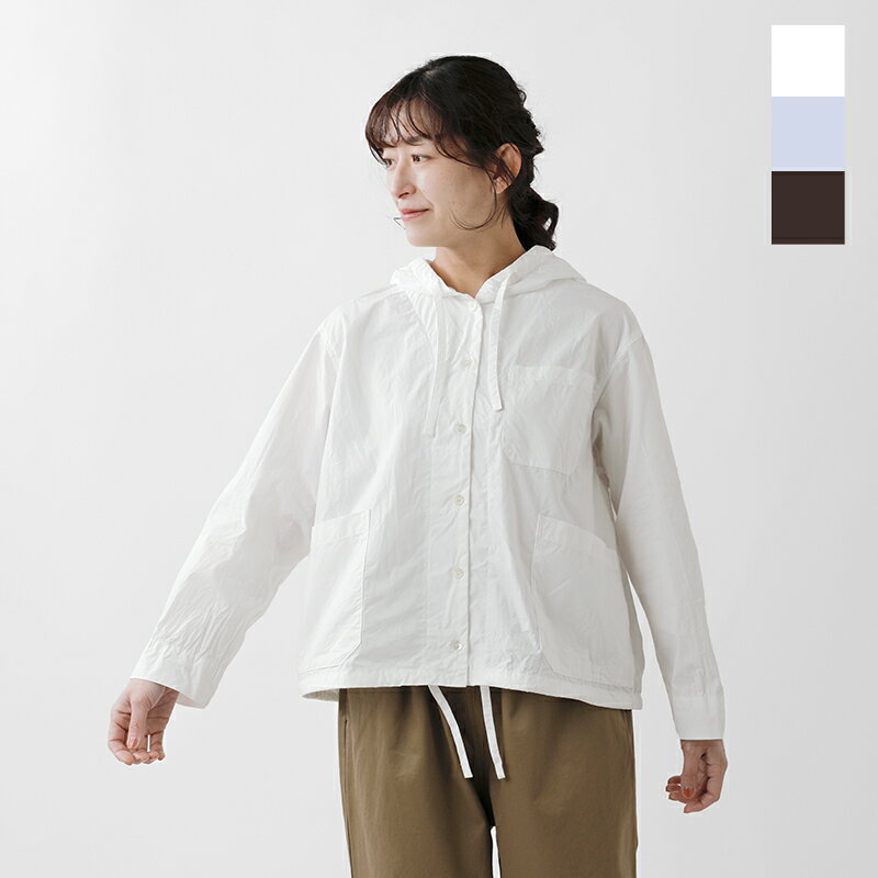 MidiUmi ミディウミ コットン フーデッド シャツ “hooded short shirt” 1-73916041-tr 2024ss新作 レディース