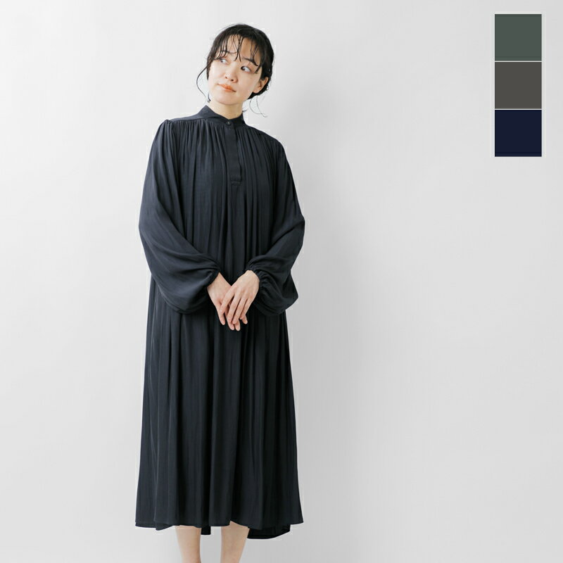 BLUE DE BRESSE ブルーデブレス ギャザー ボリューム ワンピース isbsd0209-