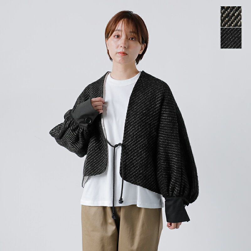 SI-HIRAI スーヒライ ウール スパーキーカルゼ/ヘリンボーン ショートジャケット chaw25-6007w レディース 2025aw新作 【サイズ・カラー交換初回無料】 【クーポン対象】