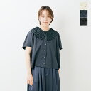 mizuiro ind ミズイロインド コットン プリーツカラー シャツ 2-230091-yo 2025ss新作 レディース【クーポン対象】
