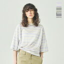 kha:ki カーキ シアー ドライタッチ マルチボーダー プルオーバー “SHEER BORDER TOP” mil25scs3444-ma レディース【3こ1】