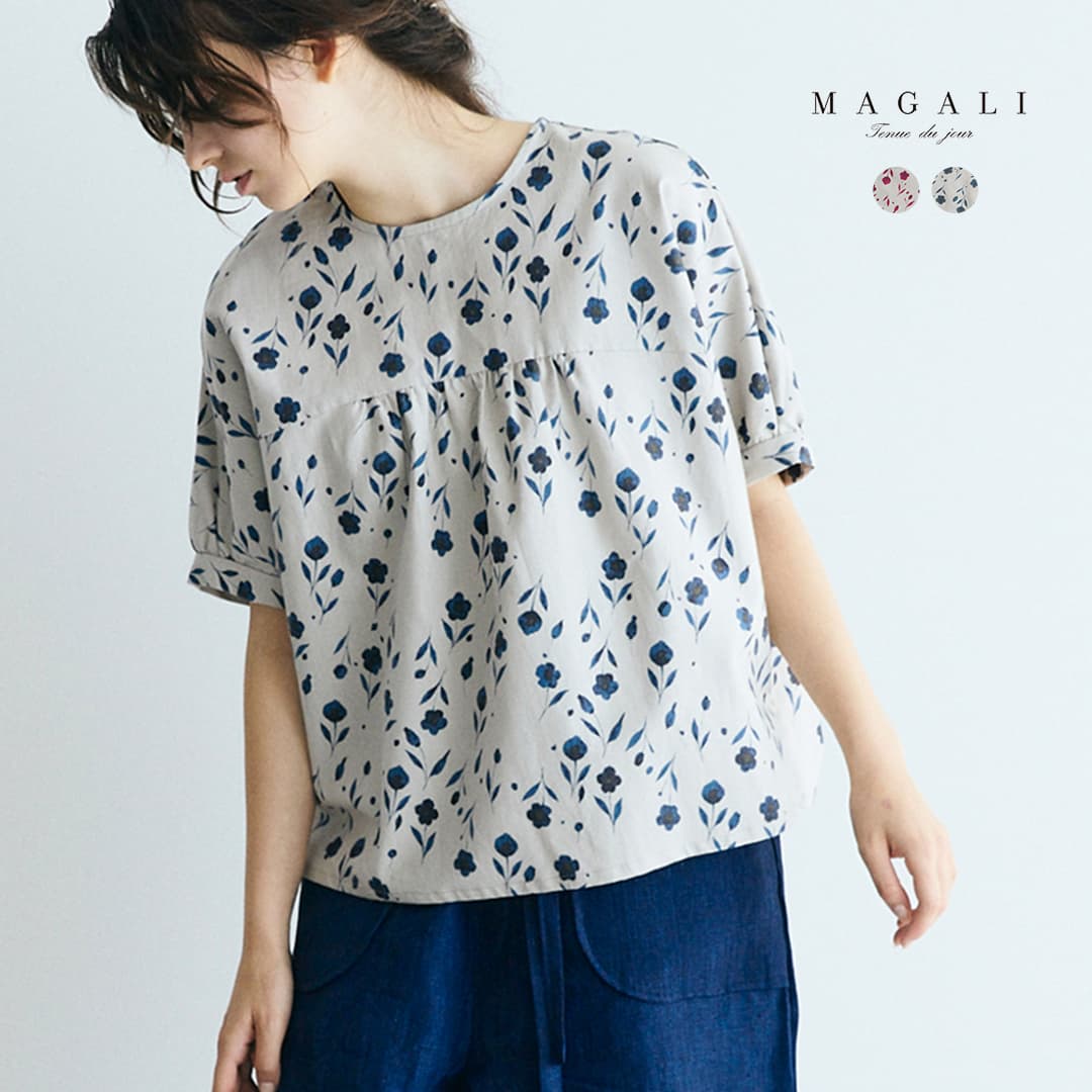 樂天商城 - MAGALI マガリ Fleur de brume コットンリネン ルーミー プルオーバー bl279 レディース 2026ss新作 春夏
