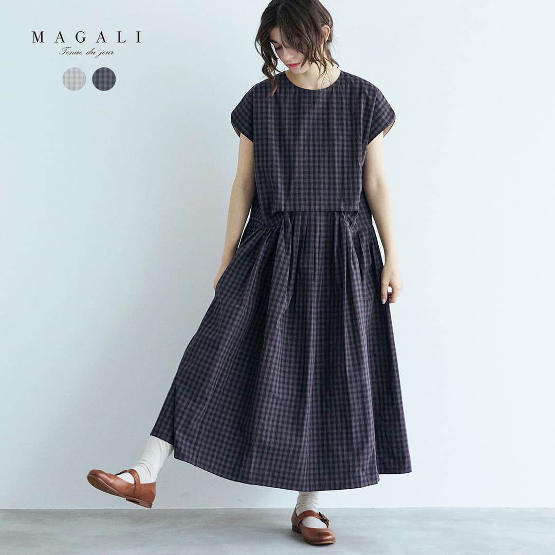 MAGALI マガリ ウォッシュドコットン ラウンドスリーブ ワンピース op204 レディース 2026ss新作 春夏【クーポン対象】（楽天・aranciato（アランチェート））