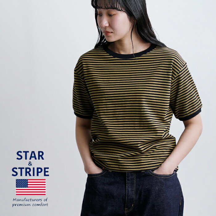 STAR＆STRIPE スターアンドストライプ ボーダー リンガー Tシャツ md-028 レディー...