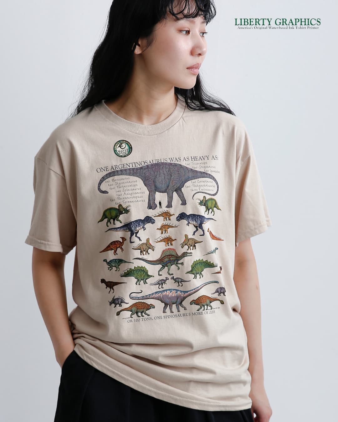 セール【40%OFF】Liberty Graphics リバティーグラフィックス シルクスクリーン プリント ナチュラル Tシャツ graphic-tshirt レディース 半袖 カットソー イラスト ゆったり コットン 綿 体型カバー 丸胴 aranciato-10064139 aranciato(アランチェート) サンプル画像2