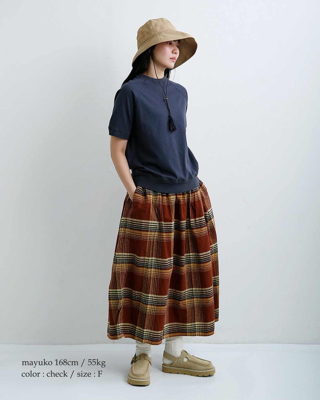 セール【40%OFF】or slow オアスロウ コットン リネン オリジナル チェック ギャザー スカート 00-4003-same2 レディース 【サイズ・カラー交換初回無料】 aranciato-10060798 aranciato(アランチェート) サンプル画像3